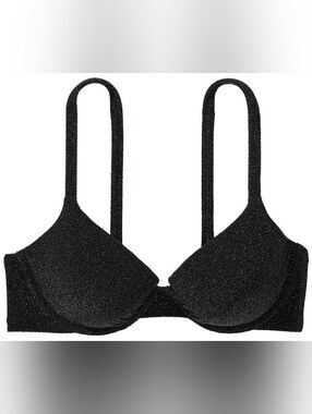 32DD VS Swim Icon PushUp Bikini Top Black Shimmer